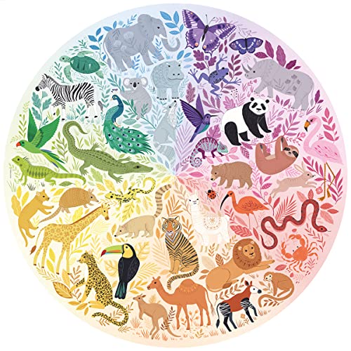 Ravensburger Circle of Colors: Animals 500 Piece Round Jigsaw Puzzle | Uniquely Crafted Pieces | Softclick Technology | Engaging Artwork | Certified by The Forest Stewardship Council