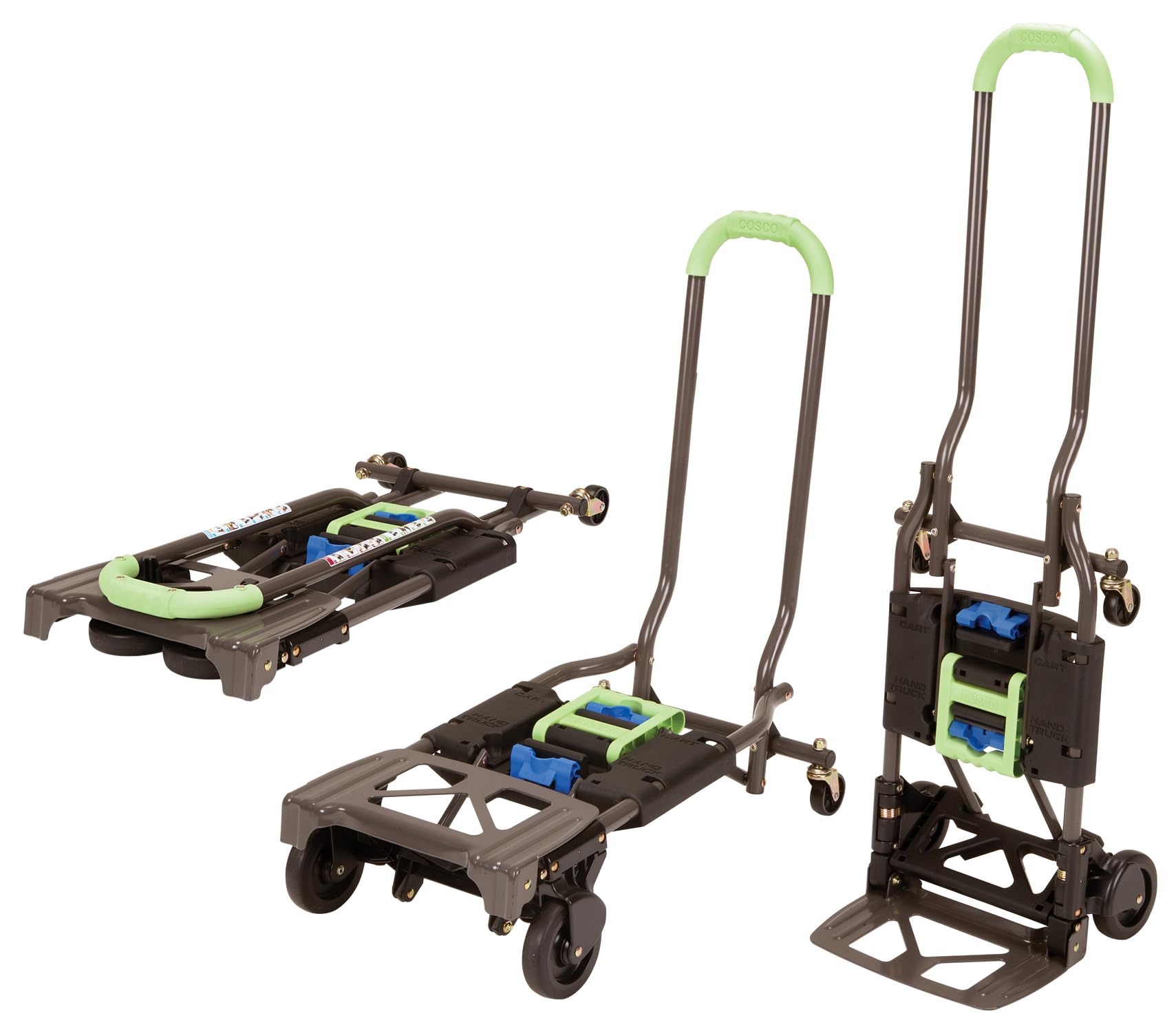 COSCO Shifter Multi-Position Folding Hand Truck and Cart, 300 lb. Weight Capacity, Green, 12222PBG1E