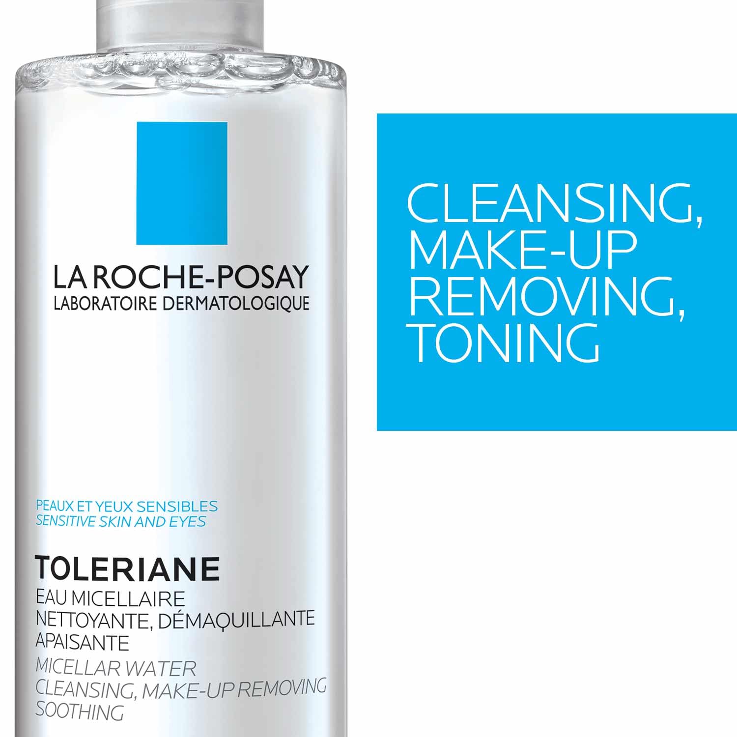 La Roche-Posay Micellar Cleansing Water for Sensitive Skin, Micellar Water Makeup Remover, Cleanses and Hydrates Skin, Gentle Face Toner, Oil Free