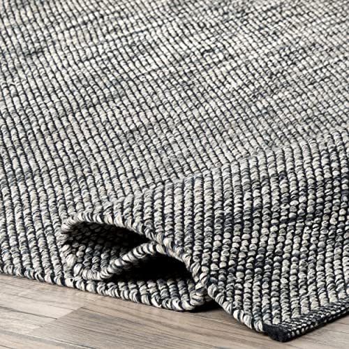 nuLOOM Alessi Solid Farmhouse Cotton Accent Rug, 2x3, Grey