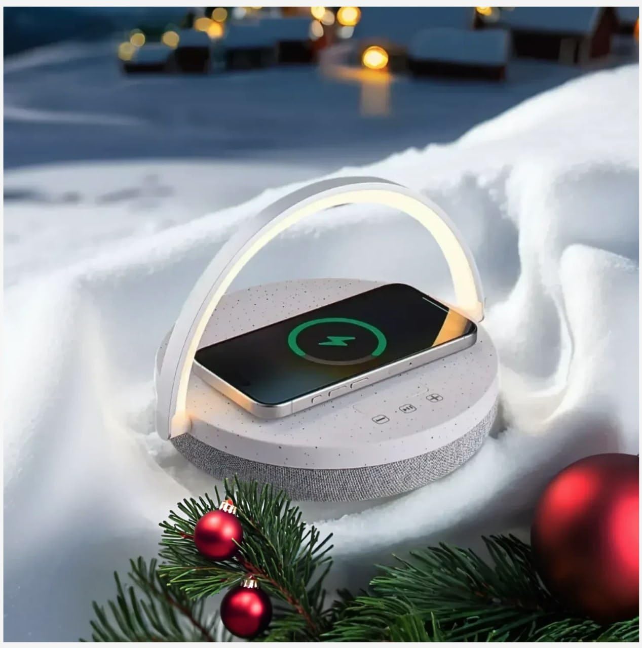 BELMAK Family Christmas Gifts, Bedside Lamp with Wireless Charger, Phone Charging Lamps for Bedroom,Speaker Lamp Bluetooth Wireless,6 in 1 Touch Bedside Lamp,Unique Gifts for Women,Birthday Gift Ideas