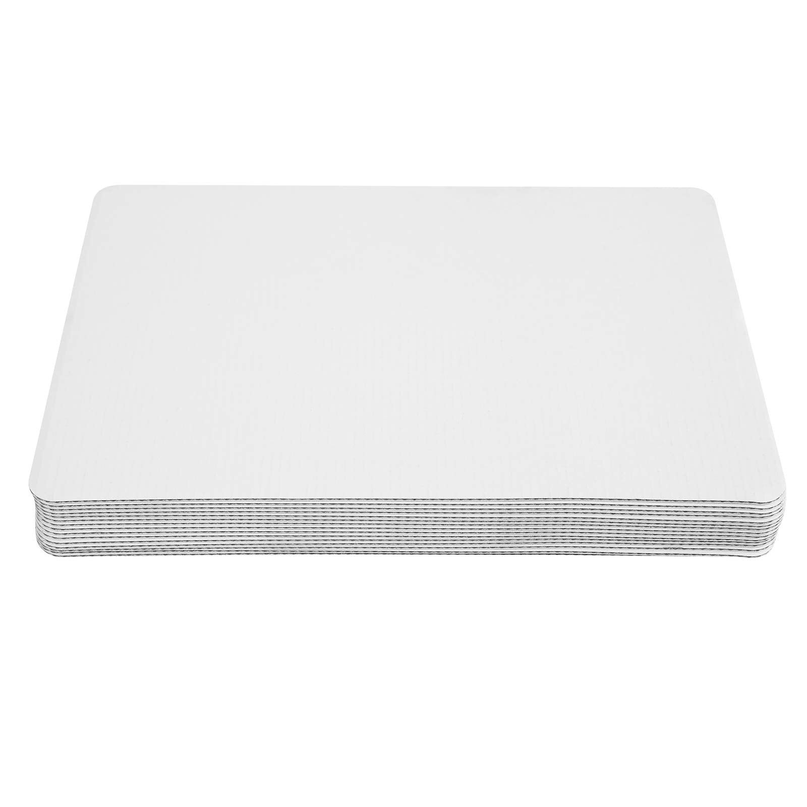 ONE MORE White Quarter Cake Sheet 13.75” x 9.75” Cake Board Sturdy Rectangle Greaseproof Pad Full 15 Pk Boards (15, White)