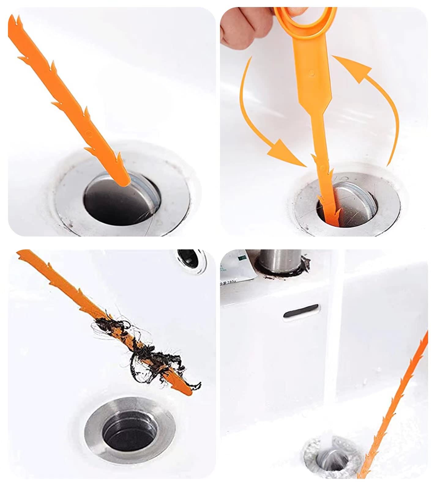 liboyixi 5 Pack 25 Inch Drain Clog Remover Tool, Sink Snake Cleaner Drain Auger Sewer toilet dredge, Snake Drain for Hair Remover Tool For Sewer, Toilet, Kitchen Sink, Bathroom Tub