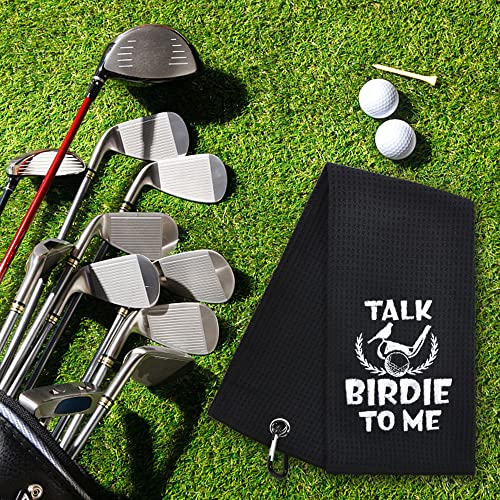 Hafhue Talk Birdie to Me Funny Golf Towel, Golf Gifts for Men Women, Golf Accessories for Men or Women, Birthday Gifts for Golf Fan, Retirement Gift for Men Dad Grandpa