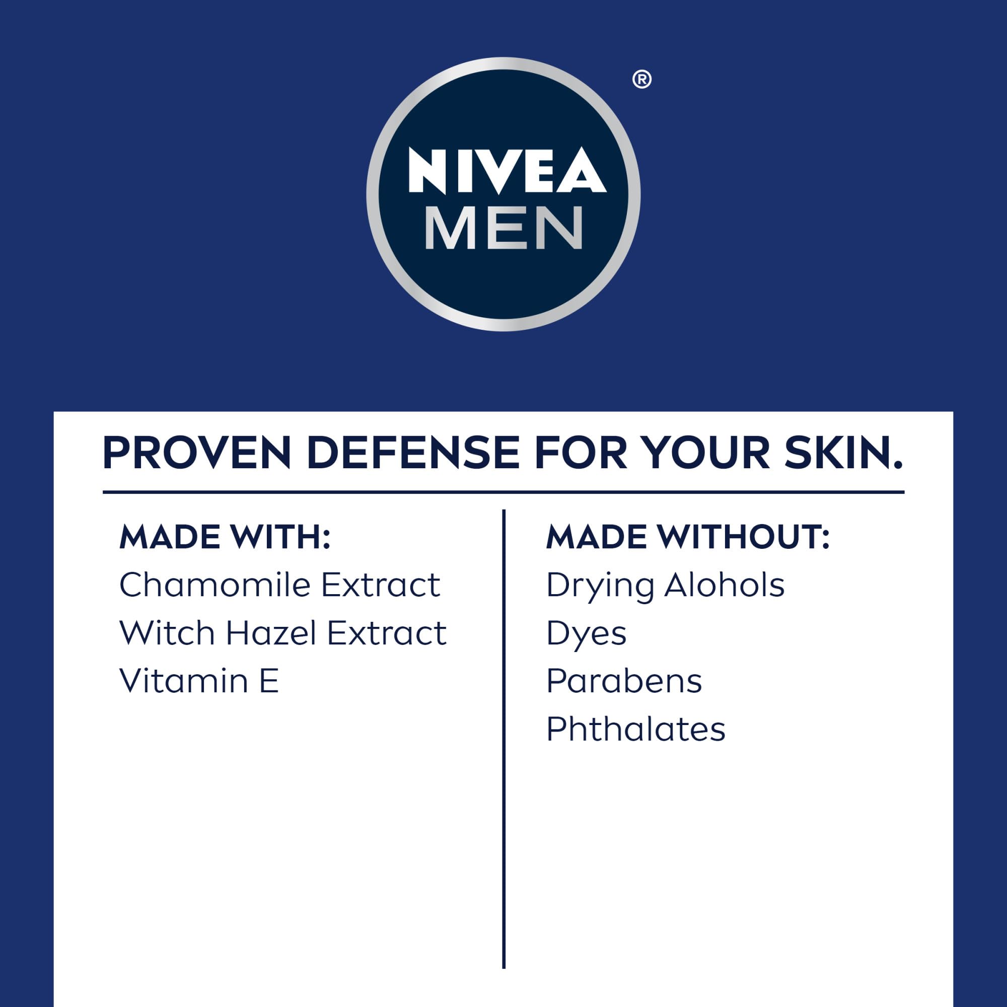 NIVEA MEN Sensitive Shave Gel with Vitamin E, Soothing Chamomile and Witch Hazel Extracts, No Drying Alcohols, 3 Pack of 7 Oz Cans