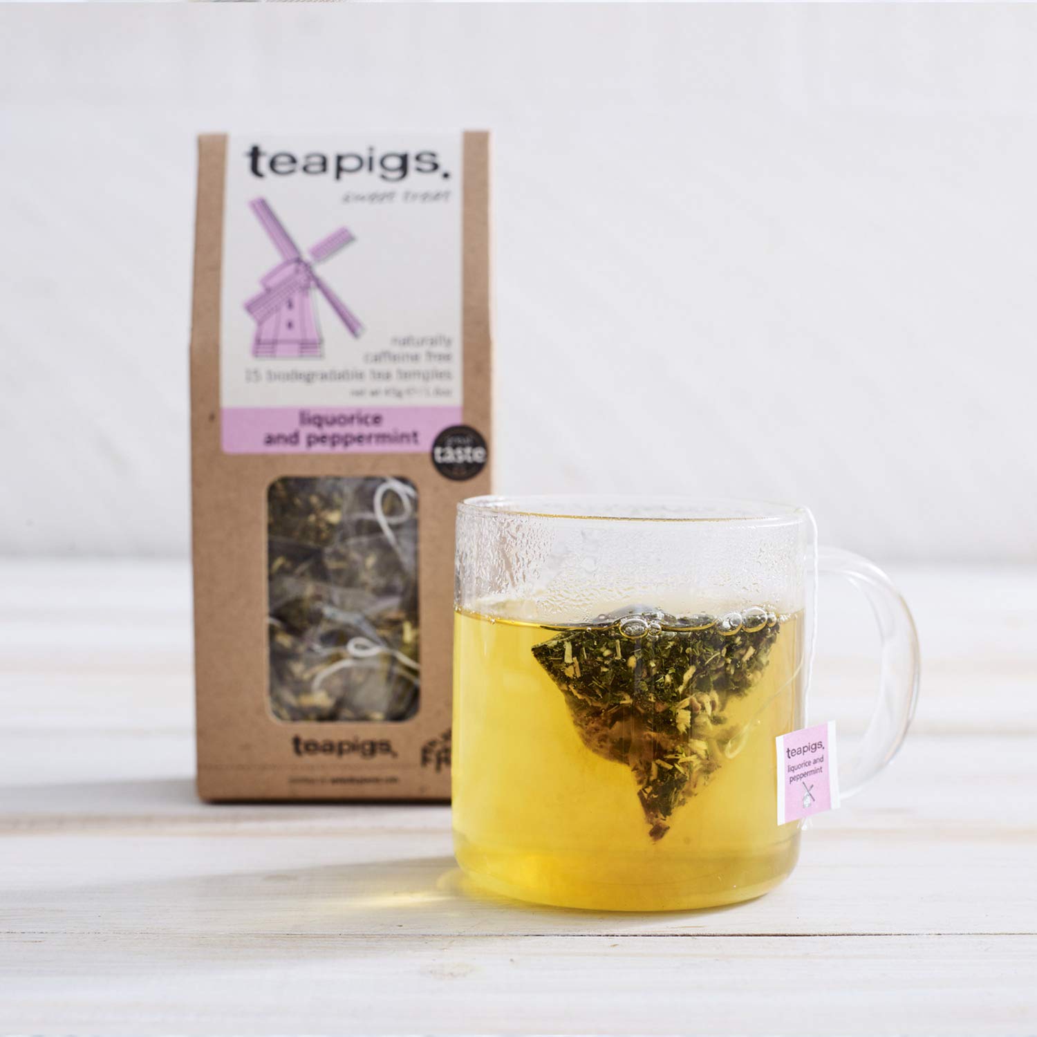 teapigs Liquorice and Peppermint Tea Bags Made With Whole Leaves, 50 Count, Sweet, liquorice, mint (5422)