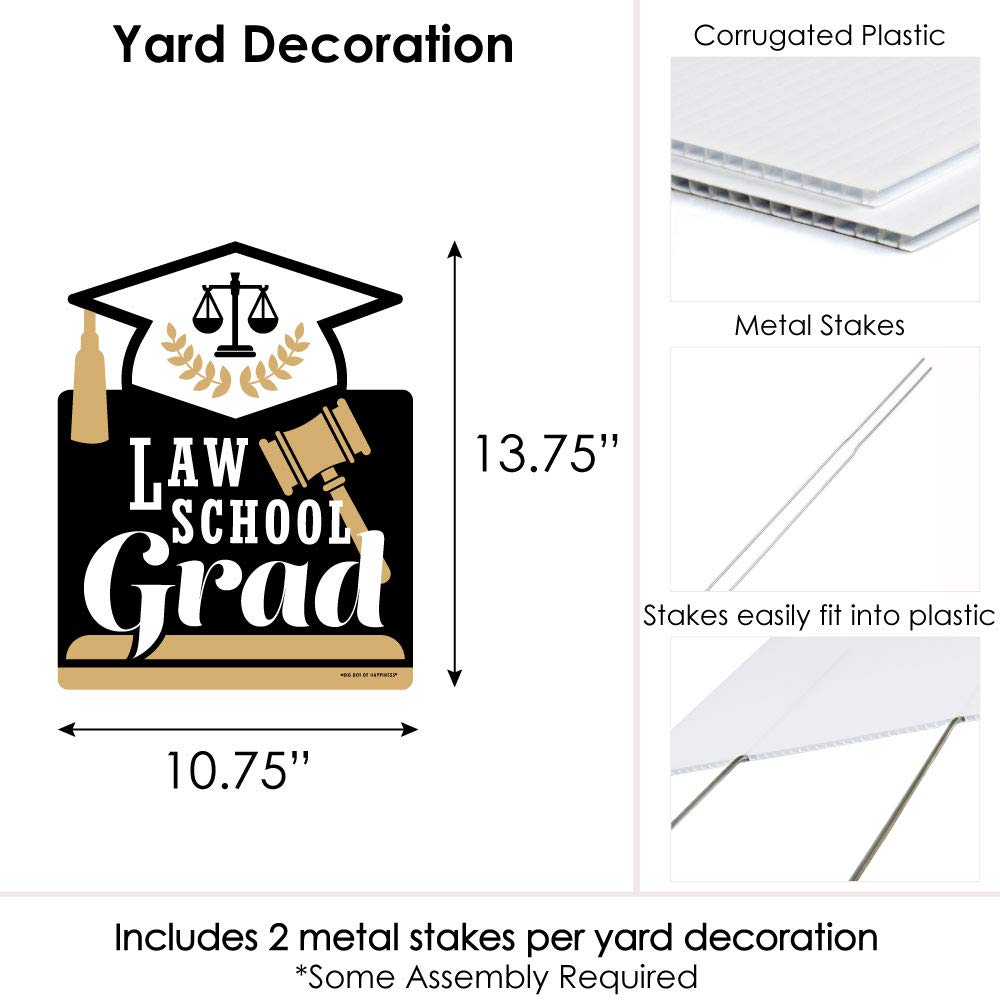 Big Dot of Happiness Law School Grad - Outdoor Lawn Sign - Future Lawyer Graduation Party Yard Sign - 1 Piece
