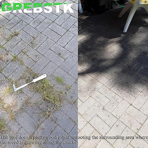 GREBSTK Crack Weeder Crevice Weeding Tool Manual Weeder Beech Handle Lawn Yard Gardening Tool