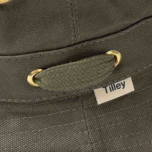 Tilley Womens Iconic T1 Bucket Hat, Olive, 7 1/8 US