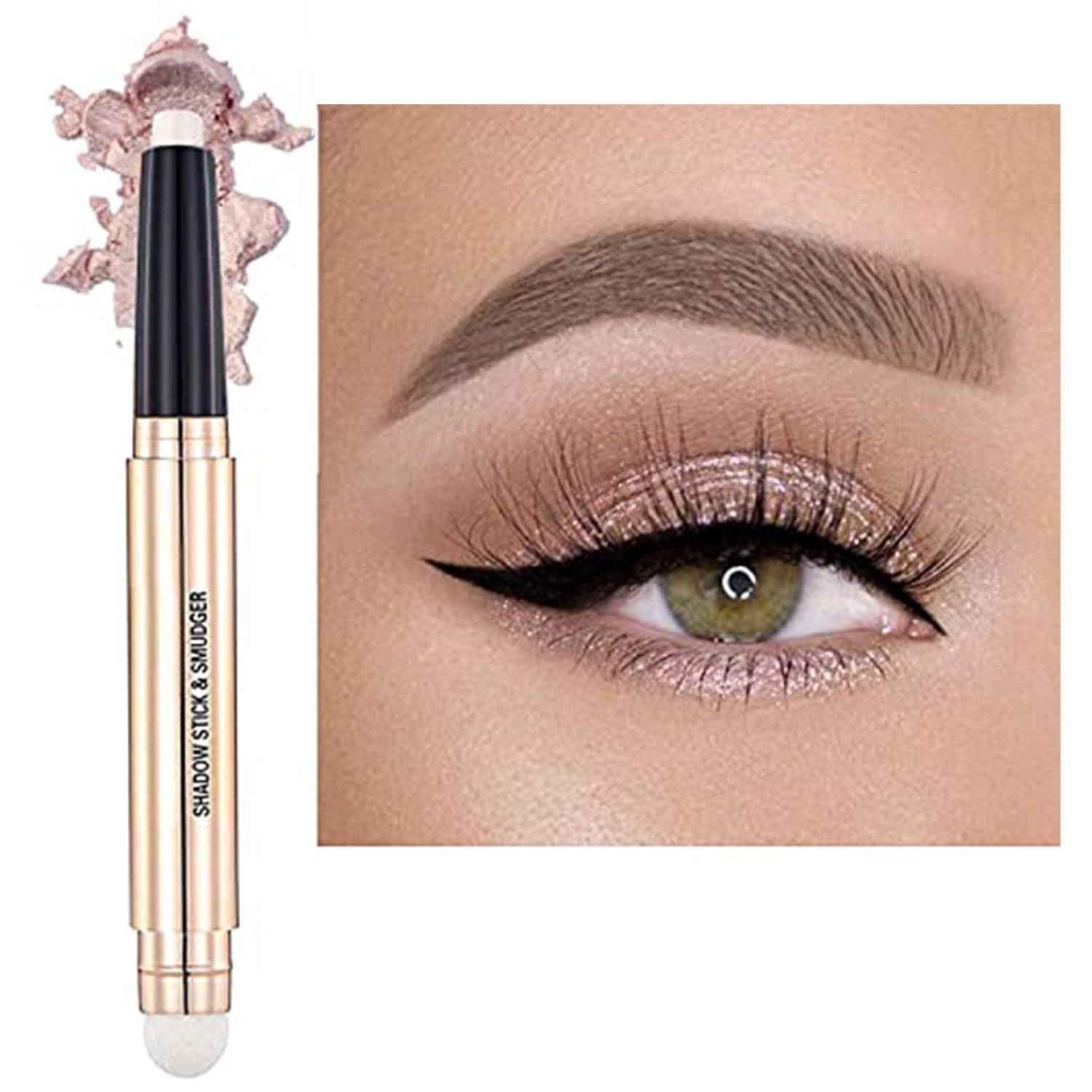 Eyeshadow Stick Eye Shadow Pencil Eye Makeup Cream Shimmer Glitter Smooth Eye Shadow Sticks Nude Matte Korea Palette Primer Crayon Liquid Highlighter Natural Waterproof Long Lasting 02