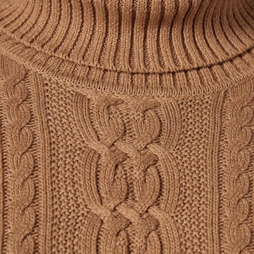 Amazon Essentials Women's Fisherman Cable Turtleneck Sweater (Available in Plus Size), Red, Small