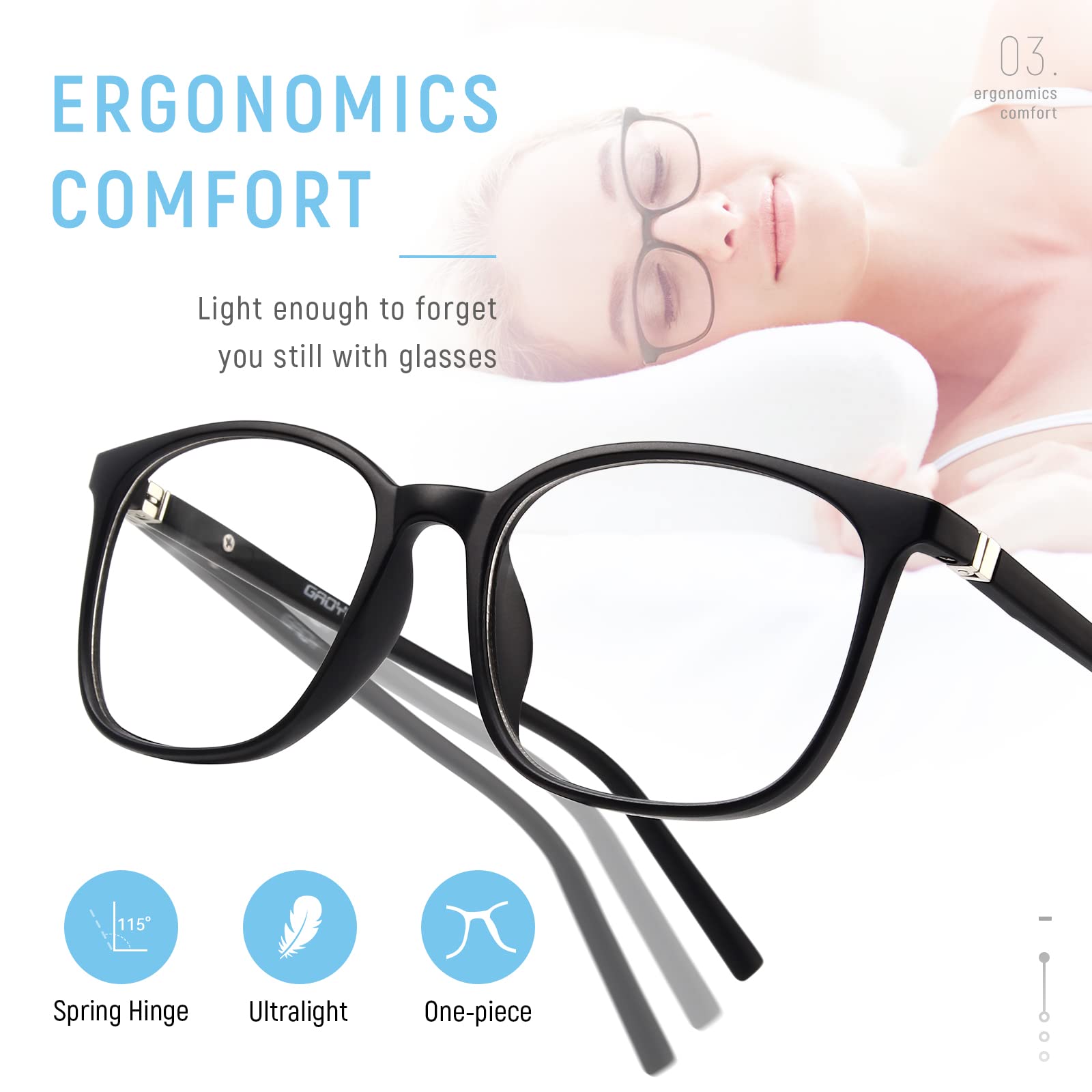 Gaoye Blue Light Blocking Glasses Women/Men, Computer Gaming Fake Eyeglasses Anti UV Ray-Spring Hinge (3 Pack, Matte Black & Tortoiseshell & Transparent)