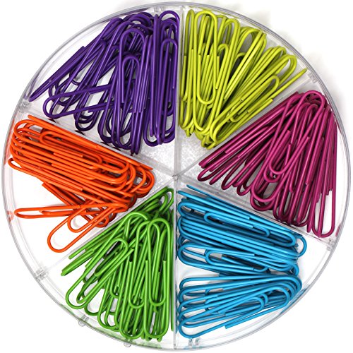 Office Style 28 mm Colored Paper Clips, 480-Pieces, Mixed, Medium (A1-28MM480PCSCLRPC)