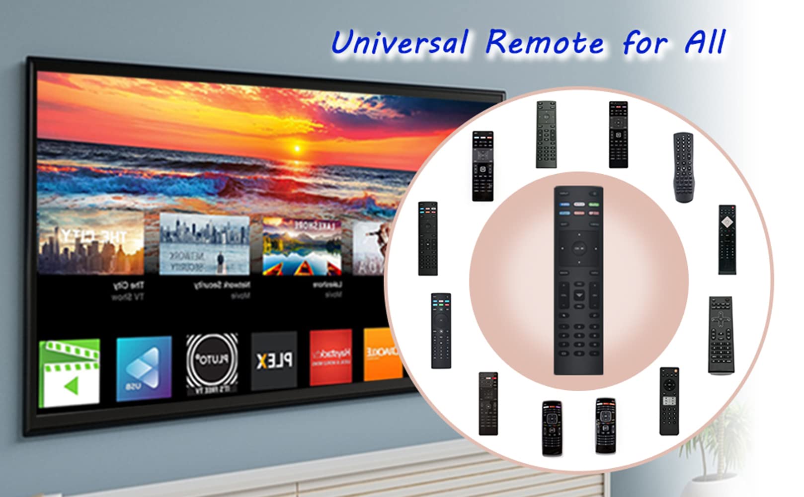 XRT136 Remote Control Replace fit for VIZIO TV D24F-F1 D32FF1 D43F-F1 E55U-D0 E55UD2 E55-D0 E55E1 M65-D0 M65E0 P65-E1 P75C1 P75E1 M70-E3 M75E1 E43-E2 D50F-F1 E32-D1 E32H-D1 E40-D0 E43-D2 E43U-D2