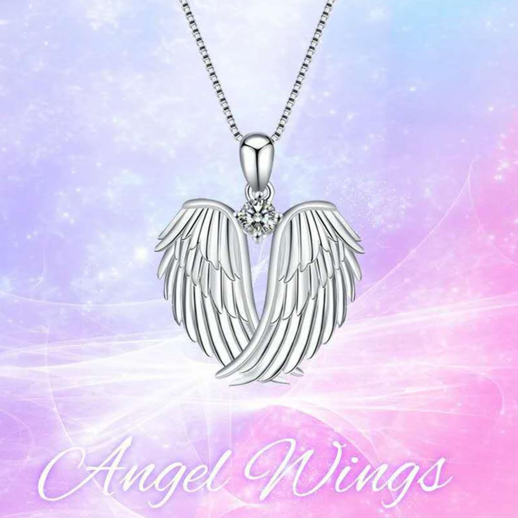 Angel Wings Necklace Guardian Angel Wings Pendant Necklace Necklace for Women Women Valentine’s Day Jewelry Womens Gifts (A)