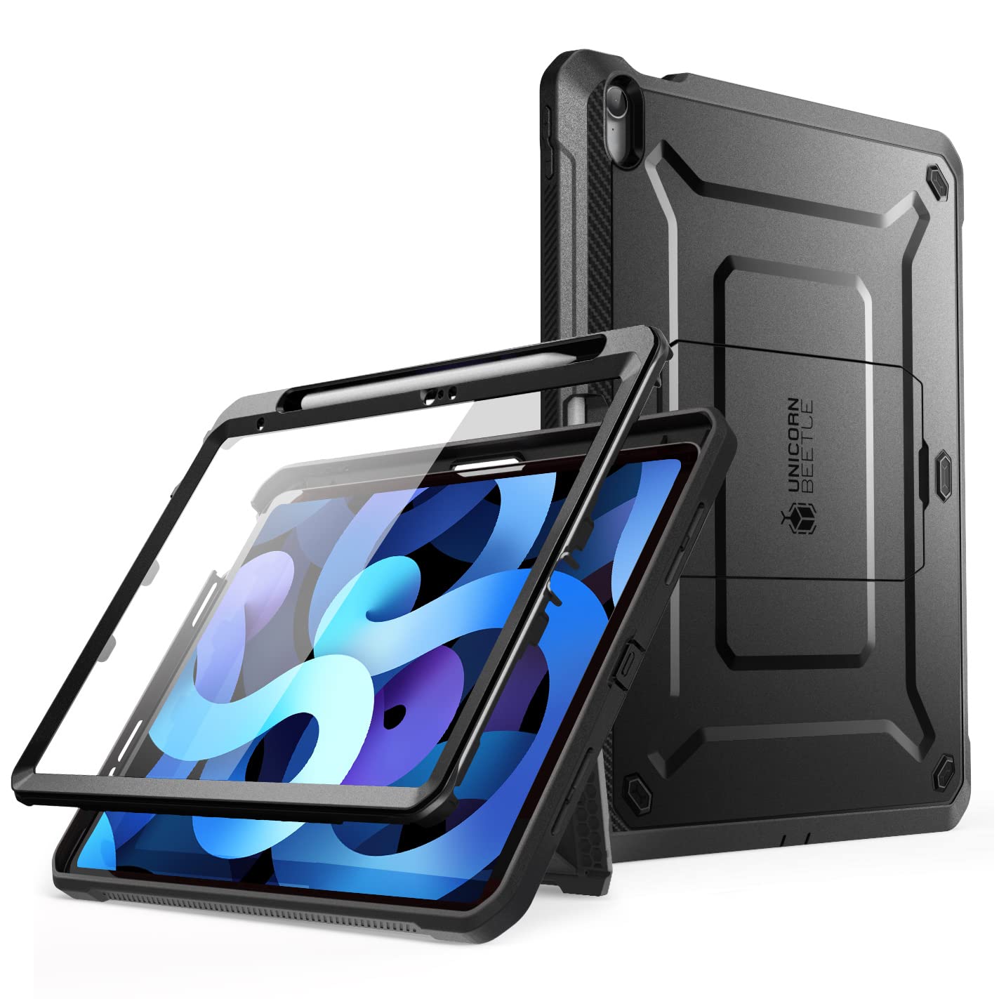 SUPCASE Unicorn Beetle Pro Case for iPad 10th Generation 10.9" (2022), with Built-in Screen Protector & Kickstand & Pencil Holder Protective Case (Black)