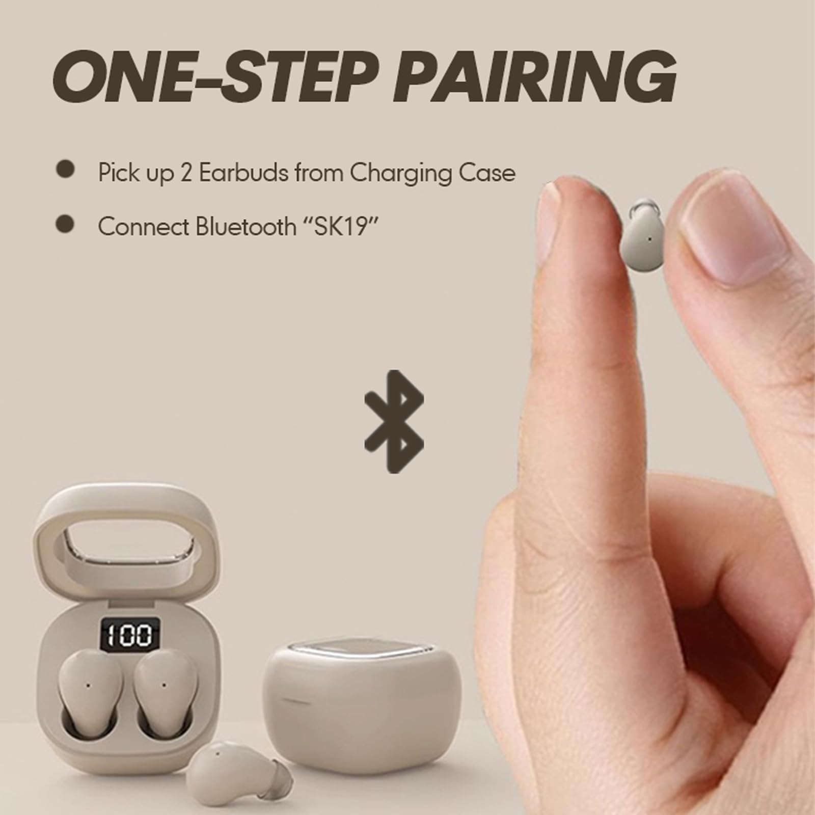 Smallest Invisible Mini Earbuds Wireless Bluetooth, Low Profile Micro Tiny Discreet Hidden Earbuds for Work, Small Headphones, Invisible Sleep Wireless Earphone IPX5 Waterproof for Small Ear Canals