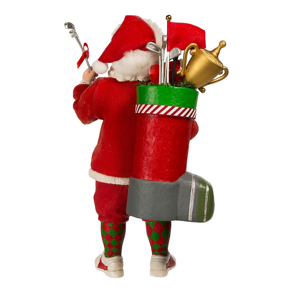 Kurt S. Adler 10.5-Inch Fabriché Golf Santa Table Piece