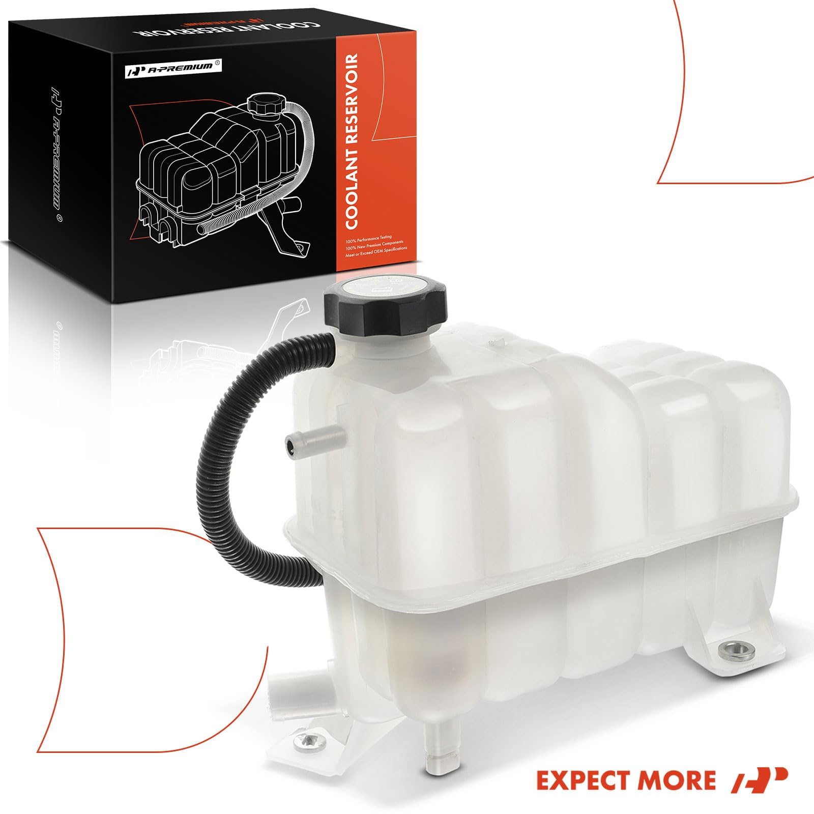 A-Premium Coolant Overflow Recovery Reservoir Tank [W/ Sensor & Cap] Compatible with Chevrolet Silverado 1500 2500 3500, Suburban, Tahoe & GMC Sierra, Yukon & Cadillac Escalade, Replace# 15203949