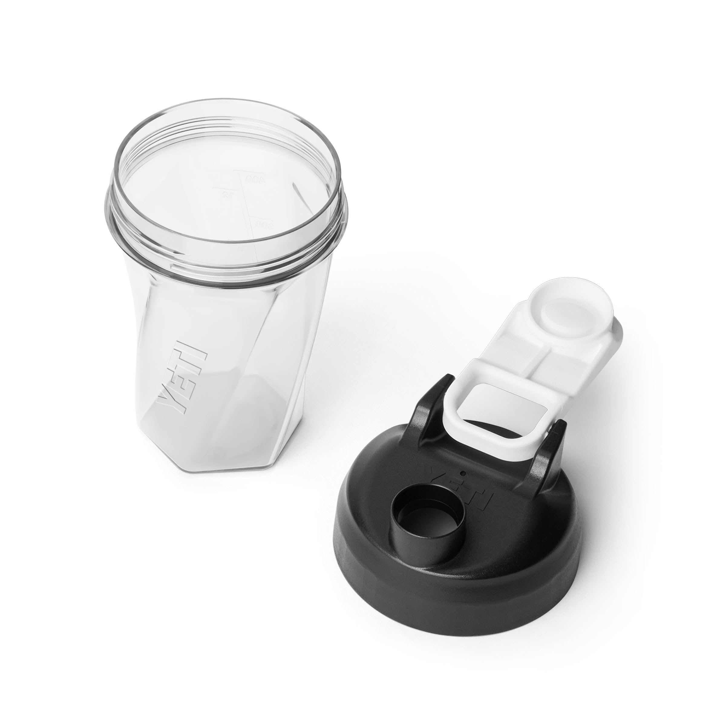 YETI Yonder Helimix Vortex Blender Shaker Bottle Holds up to 20oz | No Blending Ball or Whisk | USA Made | Portable Pre Workout Whey Protein Drink Shaker Cup | Dishwasher Safe, Clear