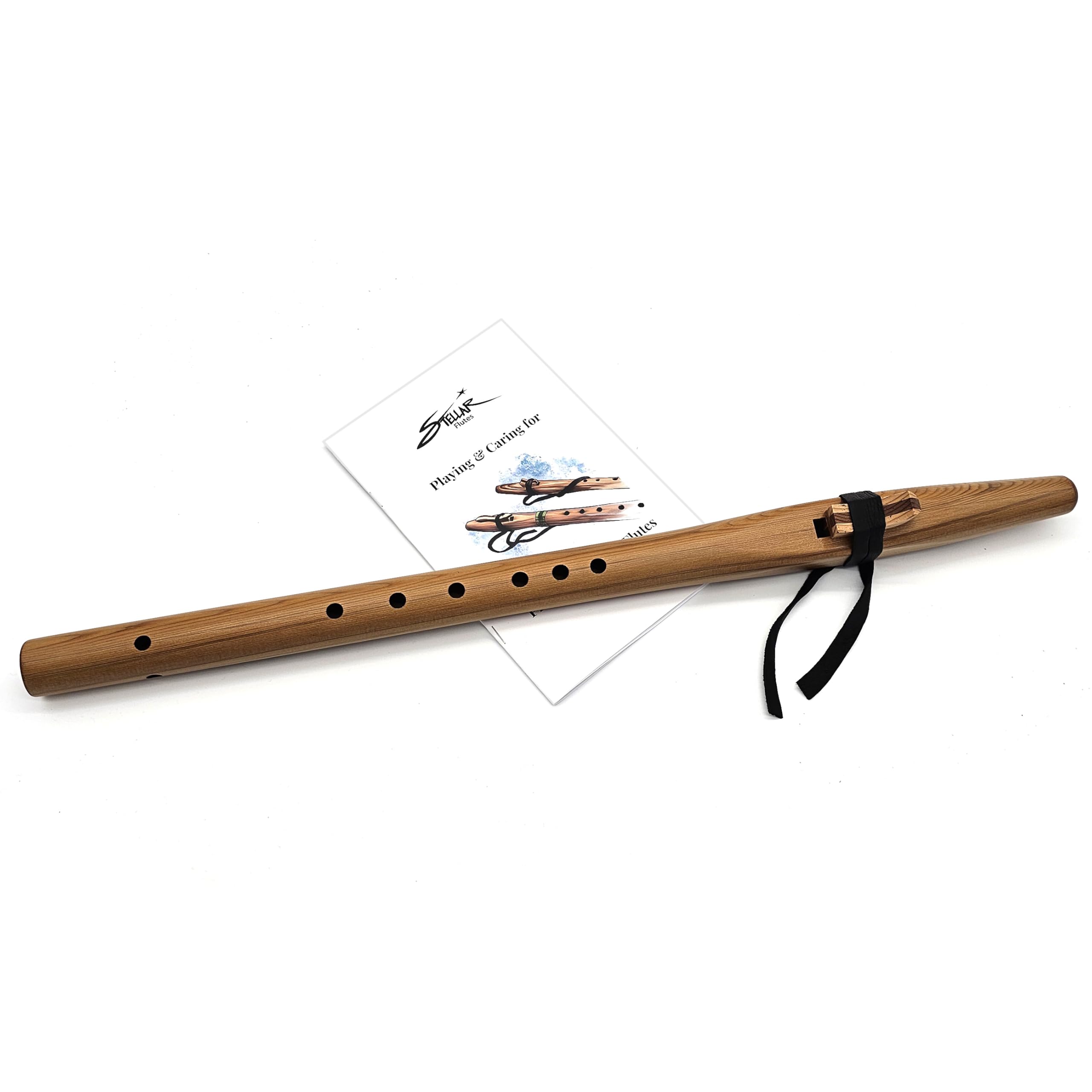 Native American Style G Flute, Cedar Beginner Flute Package with Book by Stellar Flutes. Stellar Basic G Flute (Flute Bag Not Included)