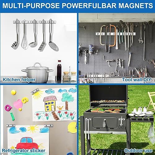 LOVIMAG Cabinet Door Magnets, 10 Pack Magnetic Door Catch, Drawer Magnet Catch for Sliding Door Closure, Strong Magnets Matching Screws and Iron Sheets for Cabinet Magnets - 40x13.5x5mm