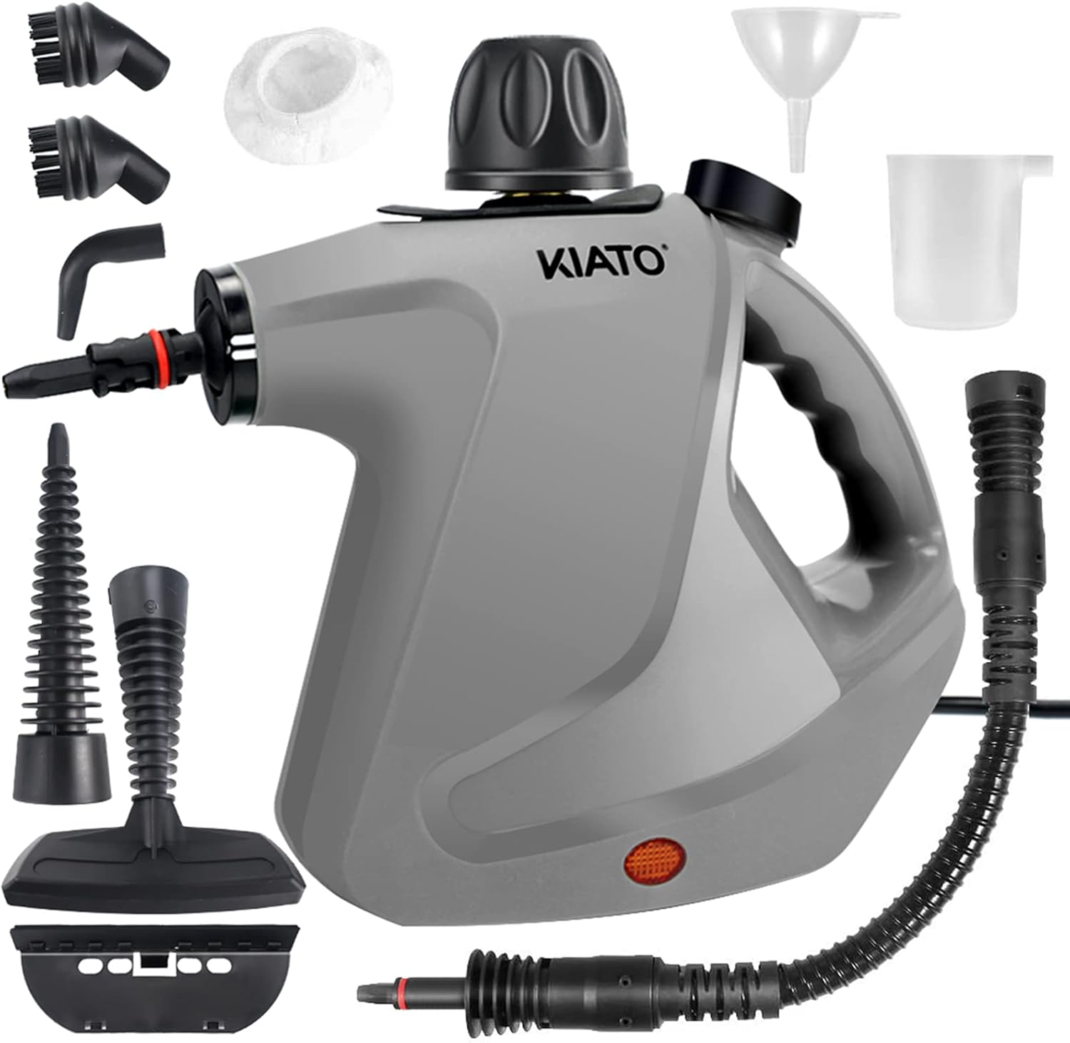 Kiato Handheld Steam Cleaner, 10 in 1 Handheld Steamer for Cleaning, Upholstery Steam Cleaner for Surface Cleaning Home, Sofa, Car, Office (Grey)