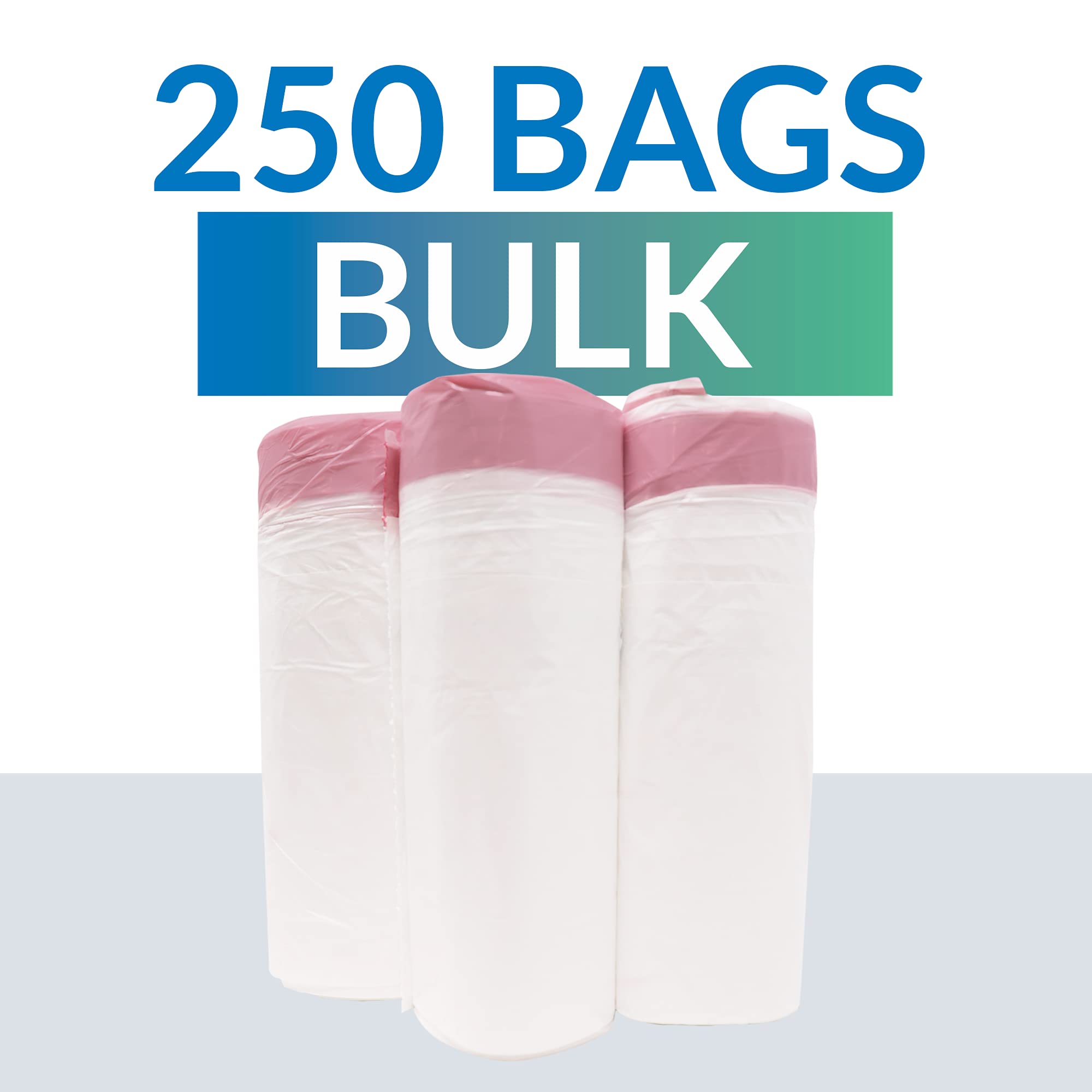 Reli. 8-10 Gallon Trash Bags Drawstring | 250 Count | 22"x23" | 6, 8, 10 Gallon Drawstring Garbage Bags | White Trash Can Liners | Small - Medium