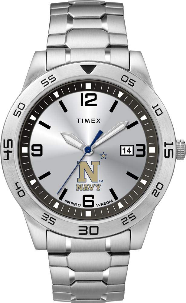 Timex Tribute Men's Collegiate Citation 42mm Watch – Navy Midshipmen with Stainless Steel Expansion Band