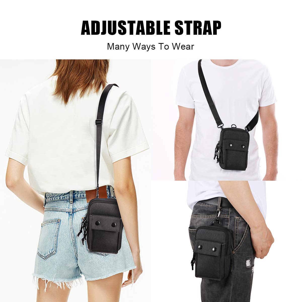 YIPINU Small Crossbody Bag for Men and Women - Upgraded RFID Blocking Shoulder Messenger bag, Stylish and Easy to Carry