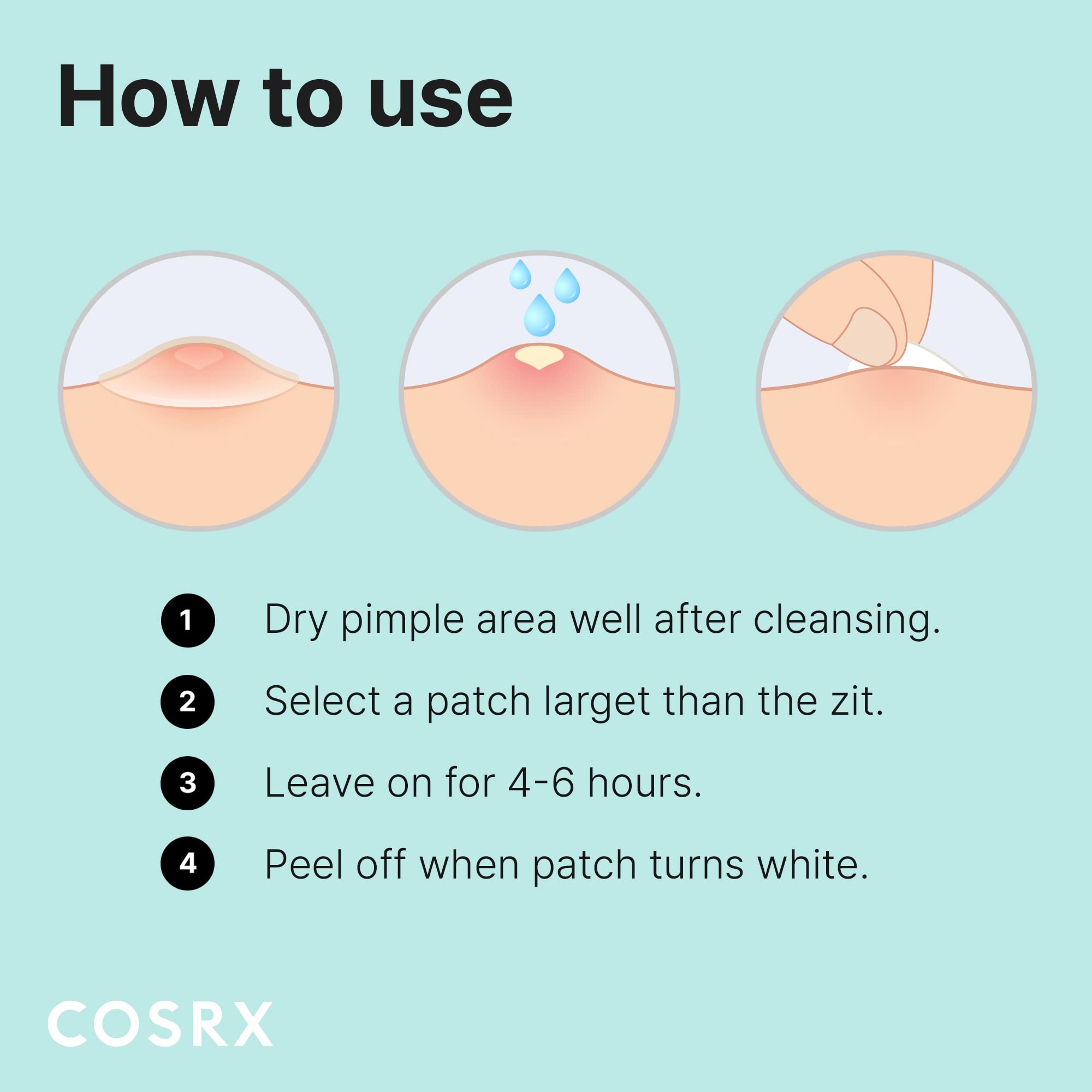 COSRX Acne Pimple Patch Absorbing Hydrocolloid Original 3 Size Patches for Blemishes and Zits Cover, Spot Stickers for Face and Body, Not Tested on Animals