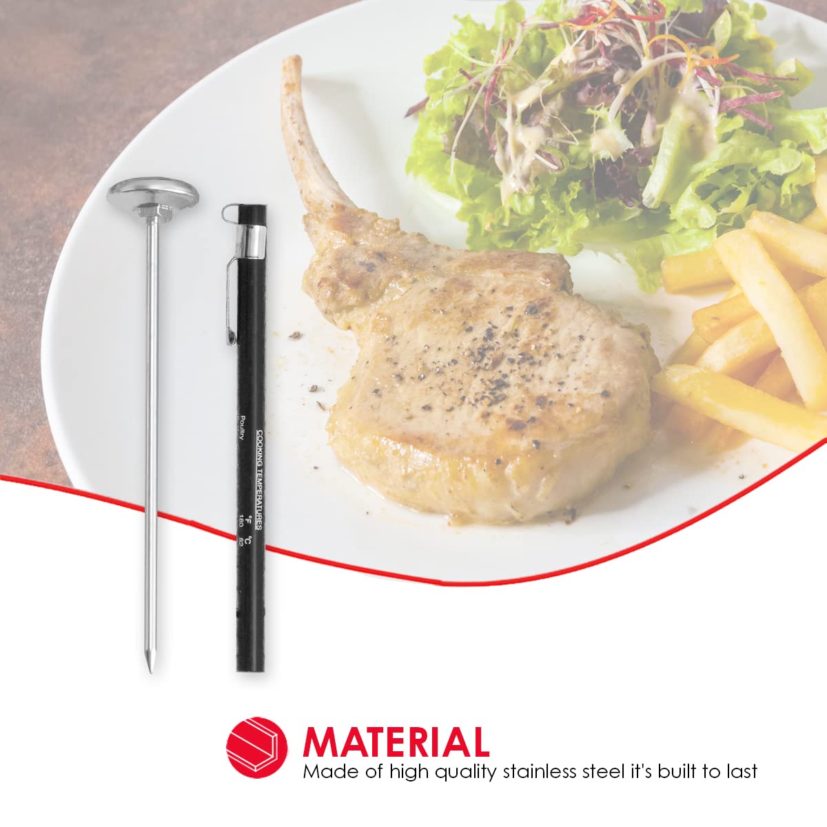 Home Basics Durable Cooking Thermometer, Stainless Steel