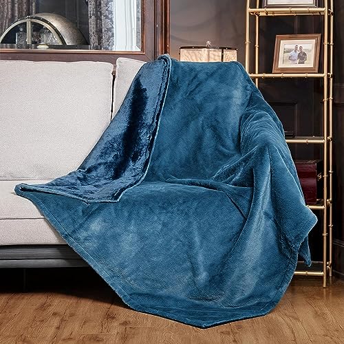 WOOMER Electric Heated Throw Blanket, Soft Faux Fur Fast Heating Blanket, 4 Heating Levels & 4 Hours Auto Off (50"x 60"), Machine Washable, Over-Heat Protection, ETL Certification
