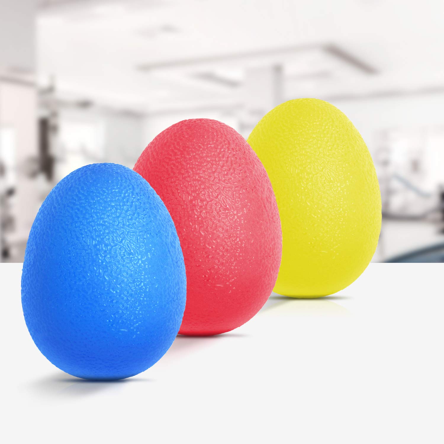 Peradix Hand Grip Strength Trainer, Stress Relief Ball for Adults and Kids, Wrist Rehab Therapy Hand Grip Equipment Ball Squishy Tools - Set of 3 Finger Resistance Exercise Squeezer