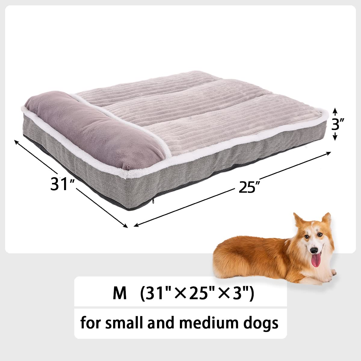 WINDRACING Dog Bed for Small Dogs, Dog Mattress with Pillow for Crate Kennel, Sofa Dog Bed, Super Soft pet Bed for Medium, Small Dogs Breeds,pet Bed Puppy Bed,beds & Furniture