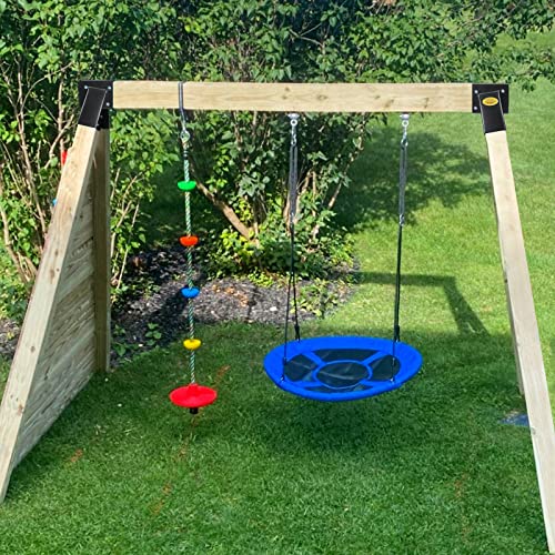 BETOOLL Swing Set Brackets - 2pcs A Frame Swing Bracket Swing Set Hardware with All Mounting Accessories (Black)