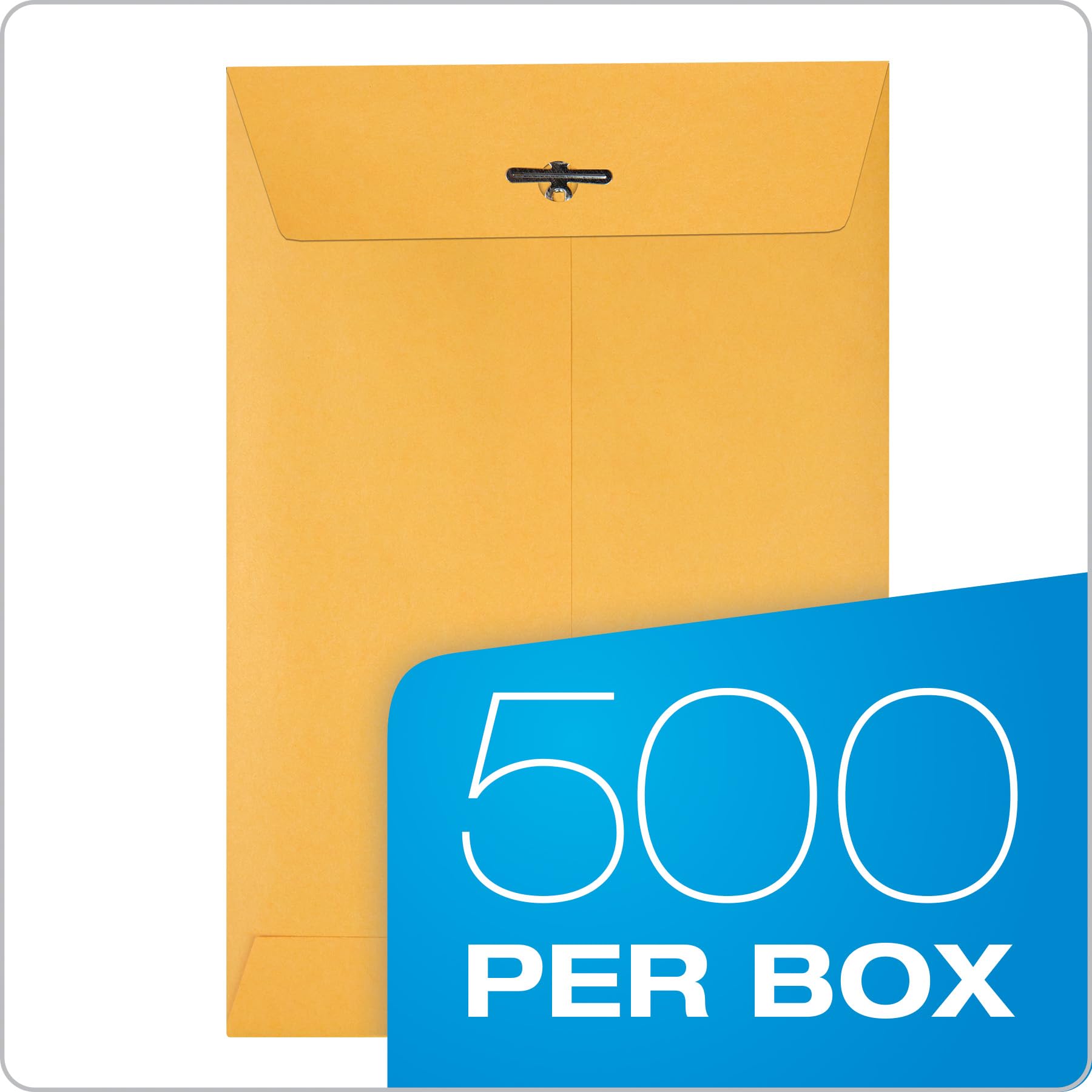 Quality Park 6 x 9 Clasp Envelopes, Clasp and Gummed Closures for Storing or Mailing, 28 lb Kraft Paper, Bulk Dispenser Box, 500/Carton (QUA37555)