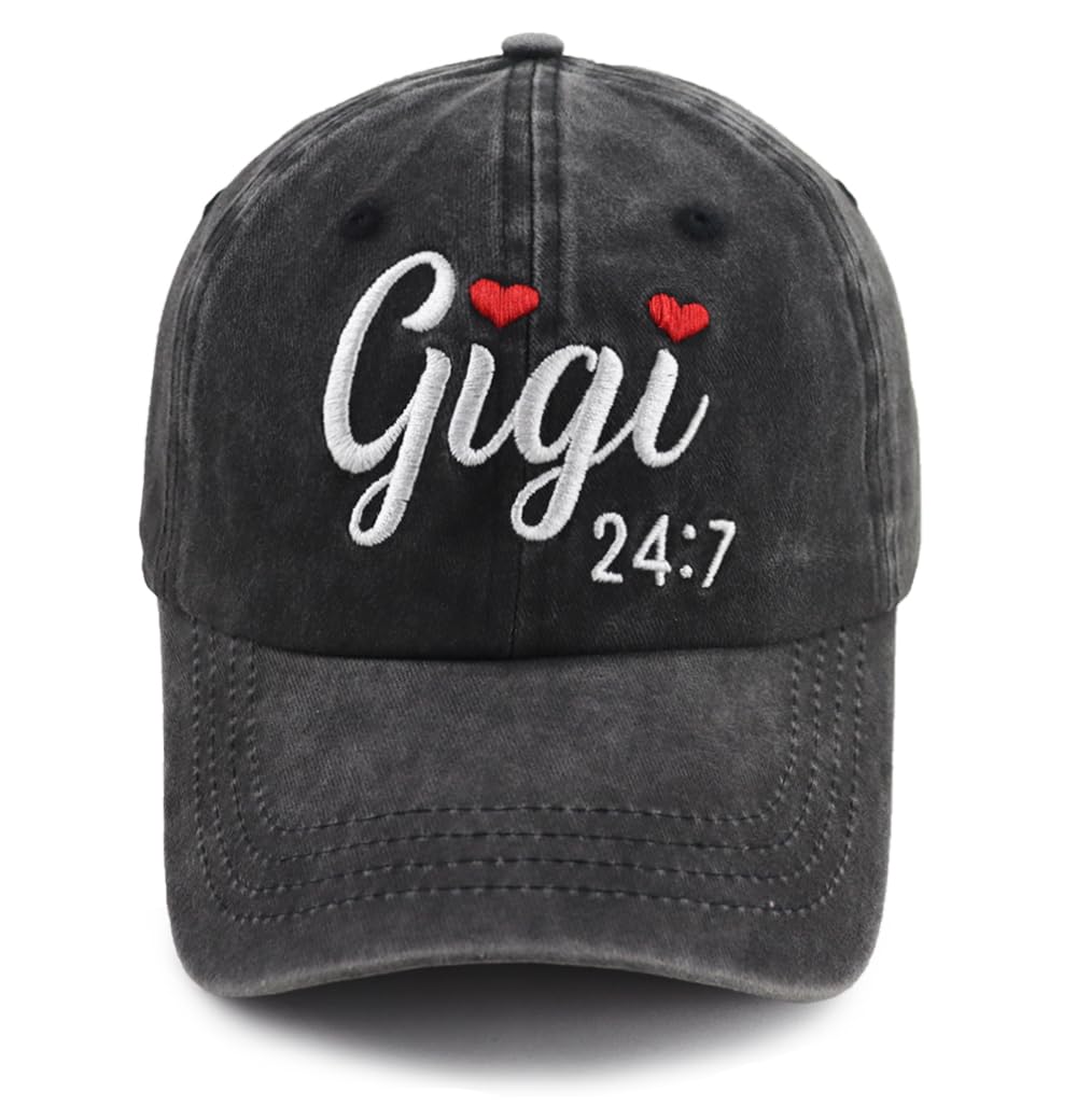 Funny Gigi Gifts for Grandma Mom Mama Grandmother, Embroidery Adjustable Vintage Retirement Gigi Baseball Hats, Best Ever Nana Mimi Caps, Christmas Birthday Gifts for Women Black