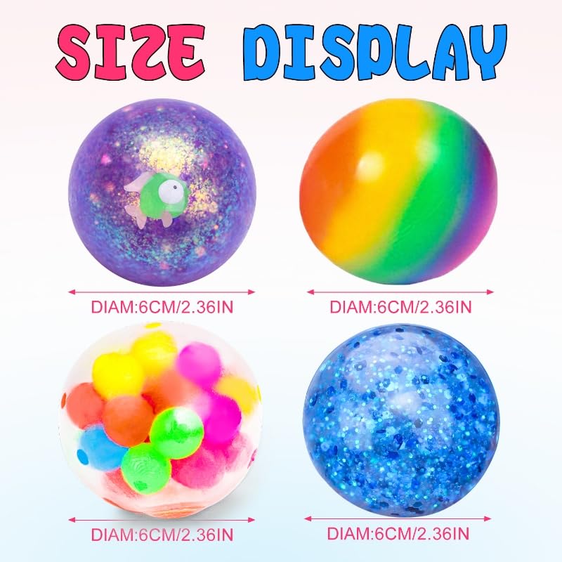 Stress Balls Set, Squishy Stress Ball, 4 Pack Squeeze Ball for Adults, Squeeze Ball for Adults Stress Relieve, Stress Relieve, Increase Entertainment