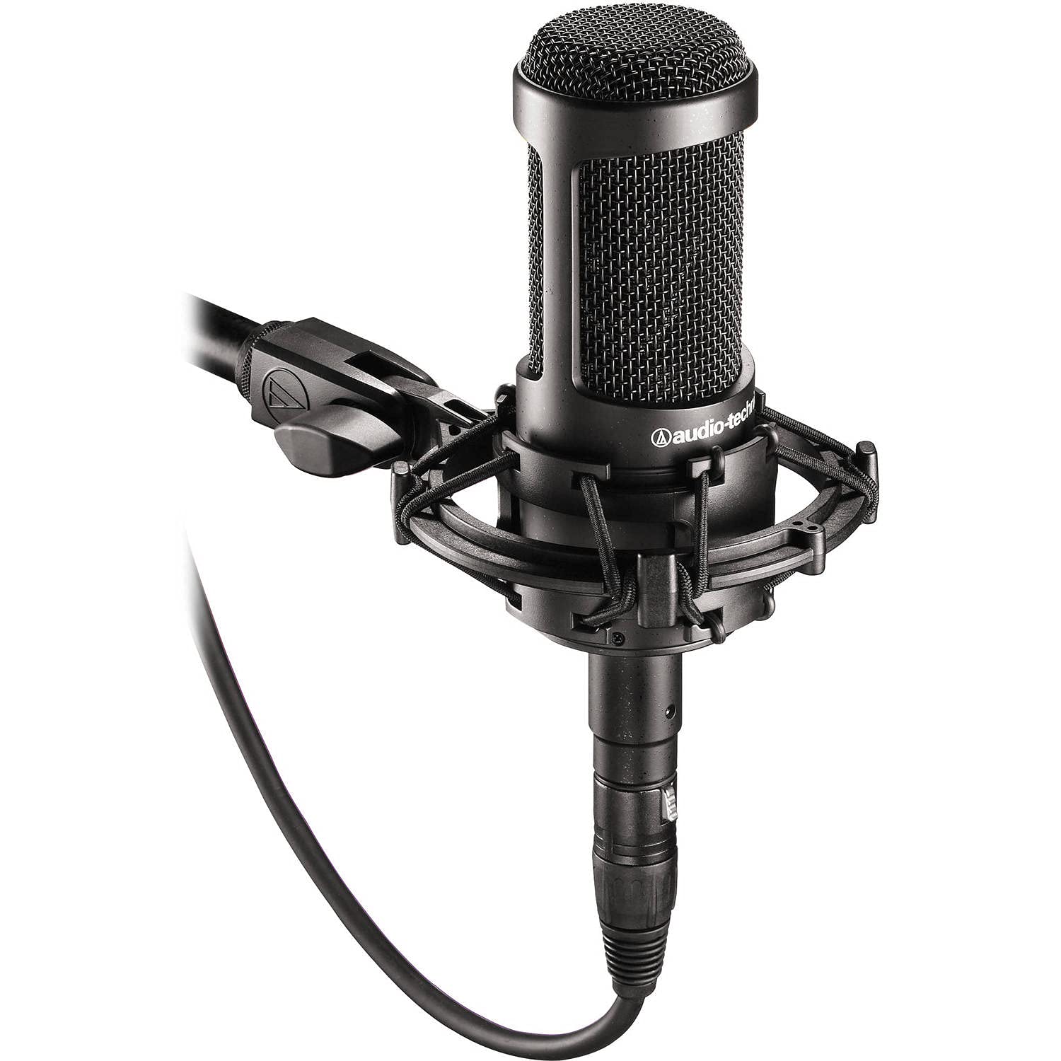 Audio-Technica AT2035 Cardioid Condenser Microphone Bundled with 20ft XLR Cable + Pop Filter + Microphone Arm (4 Items)