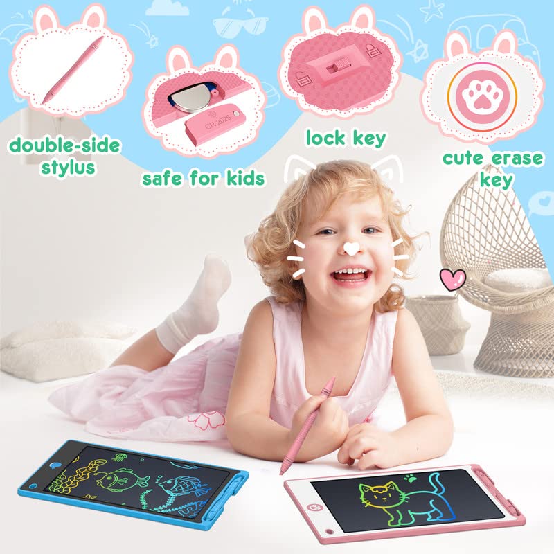 Hockvill LCD Writing Tablet for Kids 8.8 Inch, Toys for Girls Boys Drawing Pad for 3 4 5 6 7 8 Year Old Kid, Toddler Magnetic Doodle Board Travel Essentials Christmas Birthday Gift for Children