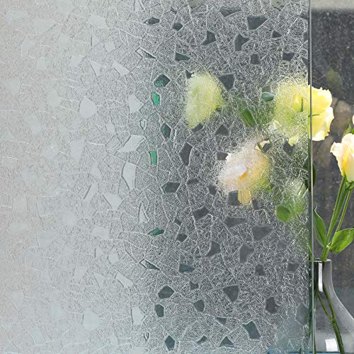 Privacy Window Films, Decorative Window Tint Static Cling Glass Treatment (Rainbow Effect with Sunlight) for Home Security,Decoration, Heat Control, UV Prevention,17.5In. by 78.7In.