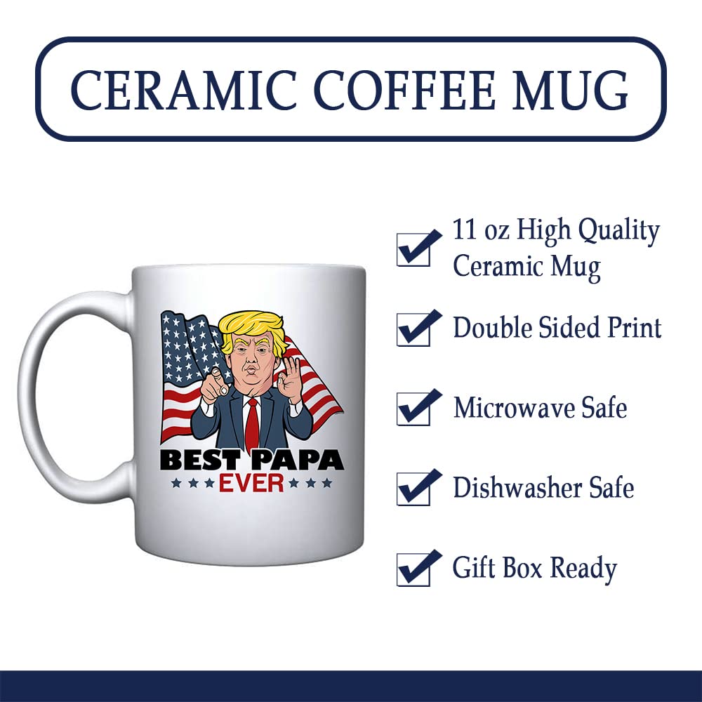 Veracco Best Papa Ever Trump Ceramic Coffee Mug