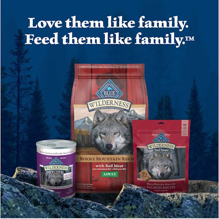 Blue Buffalo Wilderness High-Protein Rocky Mountain Recipe Dry Food for Adult Dogs, Red Meat & Grains, 13-lb. Bag