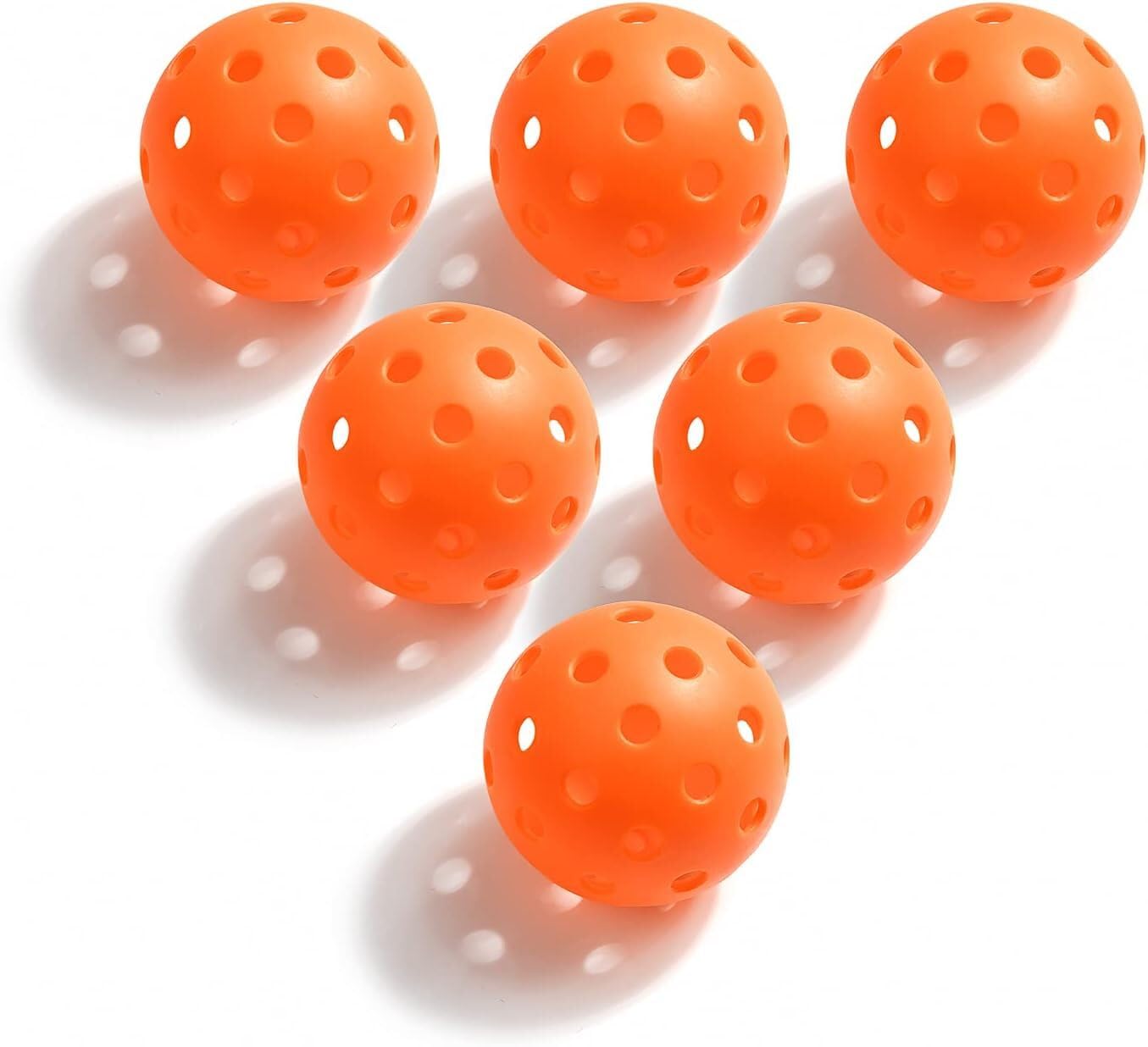 Geekman Pickleball Balls, USAPA Standard 40-Hole Pickleballs for Outdoor Sports, True Flight, High Durability, and Consistent Bounce, Set of 6 Pack