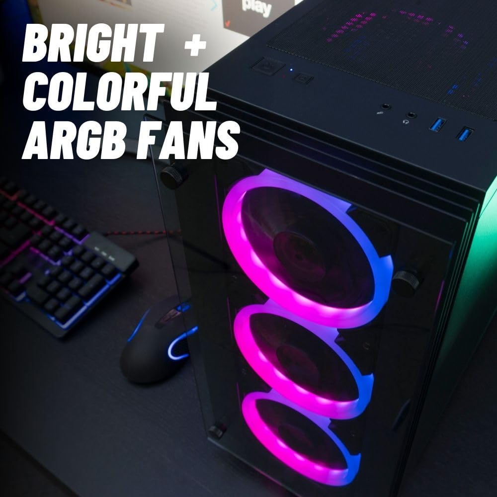 Empowered PC Stratos Micro Gaming Desktop - RTX 4060, Intel 20 Core i7-14700KF (~ i9-13900K), 32GB DDR5 RAM, 512GB NVMe SSD + 2TB HDD, WiFi, Windows 11H - Liquid Cooled RGB Gamer Computer