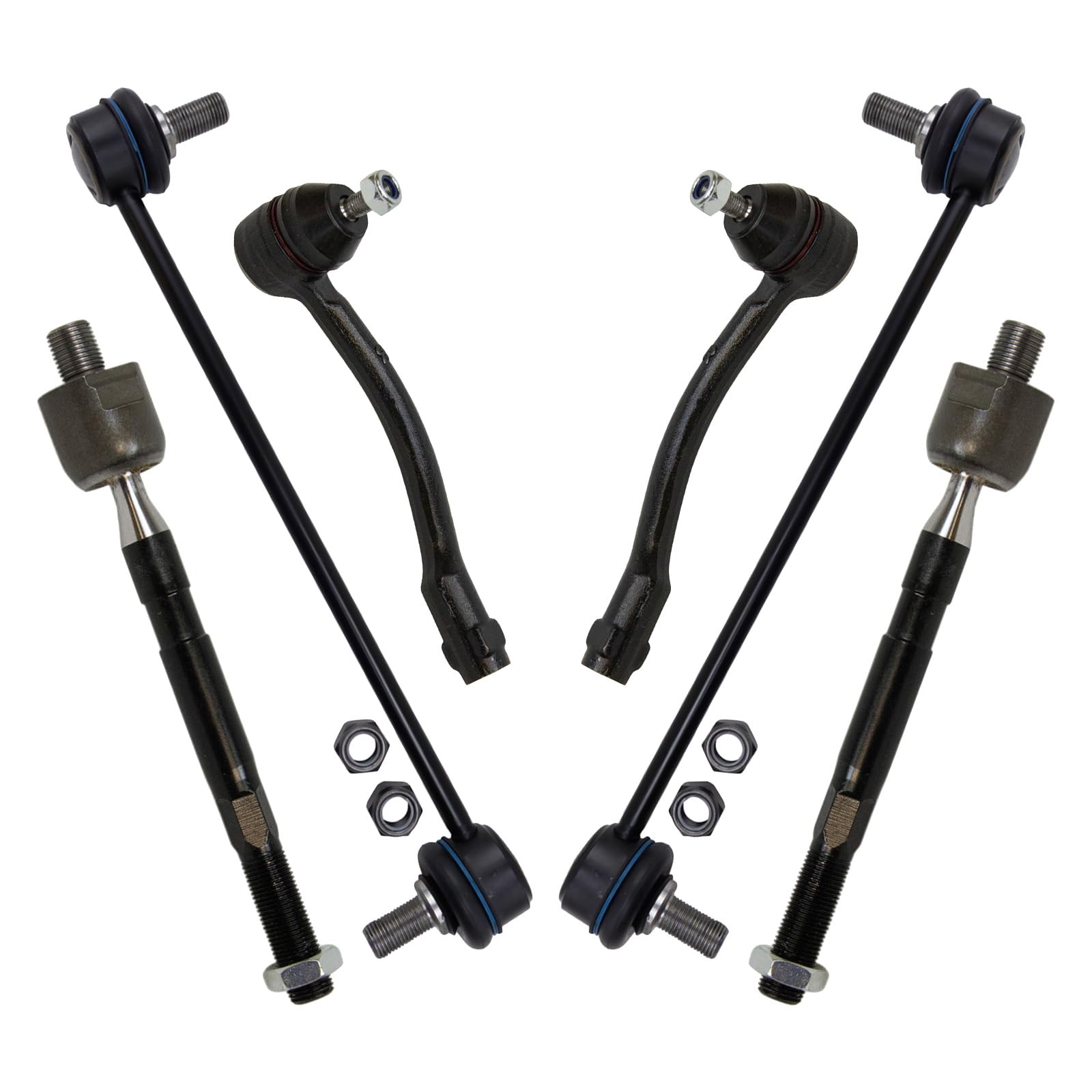 TRQ Front Steering Suspension & Drivetrain Kit Compatible with 2012-2017 Hyundai Accent Kia Rio