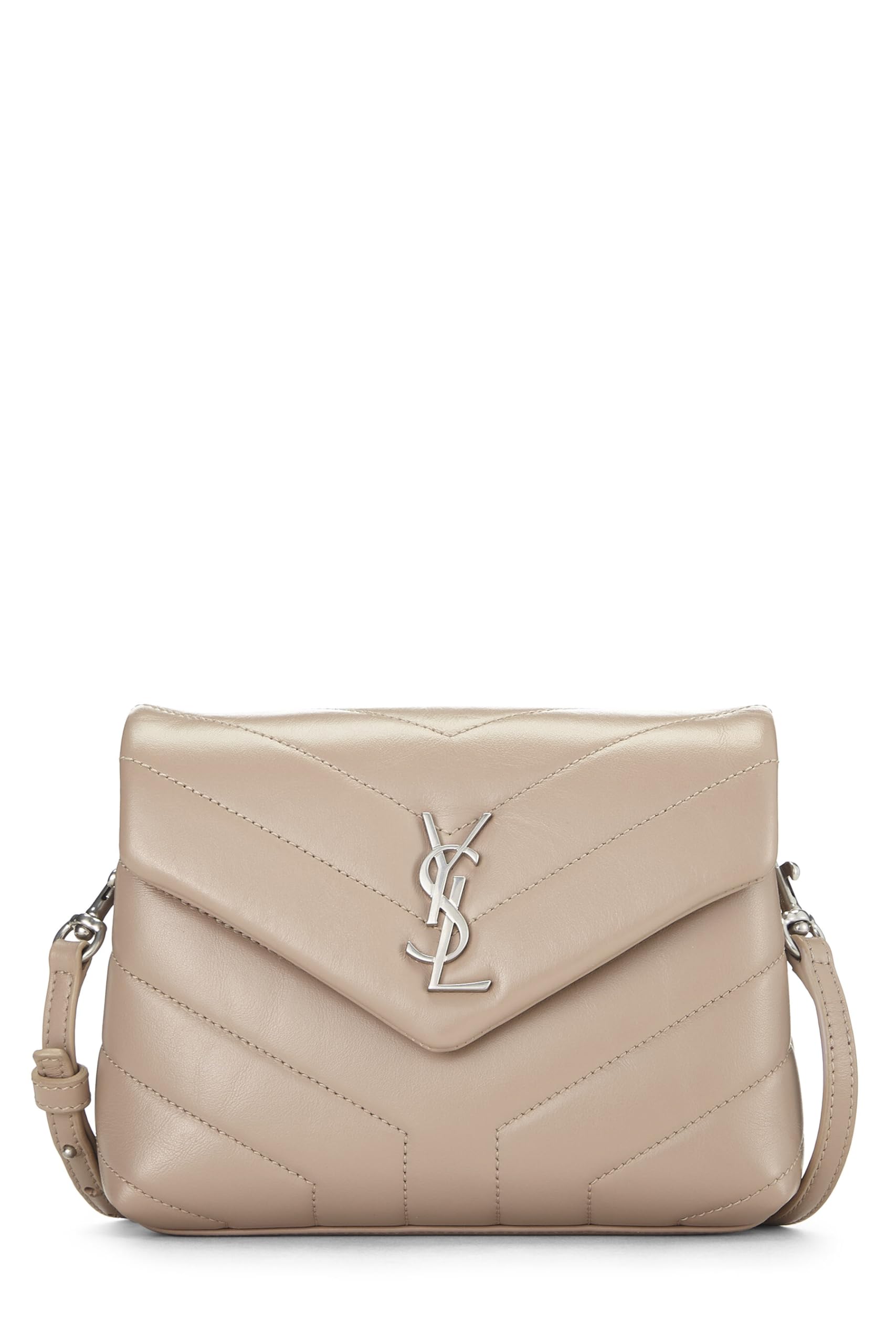 Yves Saint Laurent, Pre-Loved Beige Calfskin Leather Lou Lou Toy, Beige