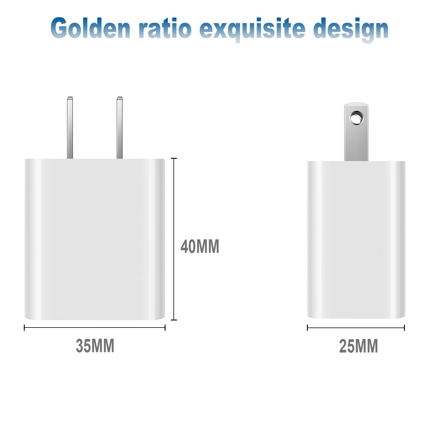 USB Wall Charger Block 2Pack Dual Port Cube Plug Power Charging Adapter Brick for Apple iPhone 15/14/13/12/XS Max/XR/X/8/8 Plus/7/6S/6S Plus/6/SE/5S/5C/iPad Mini/Air/Samsung Galaxy Kindle Fire LG