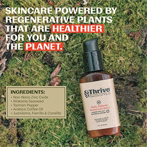 Thrive Natural Care Mineral Face Sunscreen SPF 30 - Daily Sunscreen for Face, No White Cast, Non-Nano Zinc Oxide - Lightweight Moisturizer Broad-Spectrum Protection - Vegan, 2 Fl Oz